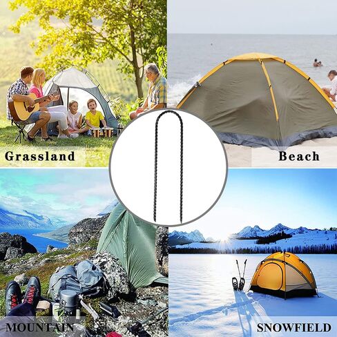 10"x2" Trampolines Wind Stakes Heavy Duty U Shape Galvanized Steel Trampoline Stakes Ground Anchors with Sharp End for Camping Tent, Garden Staples, Trampoline Pins (12) in Saudi Arabia
