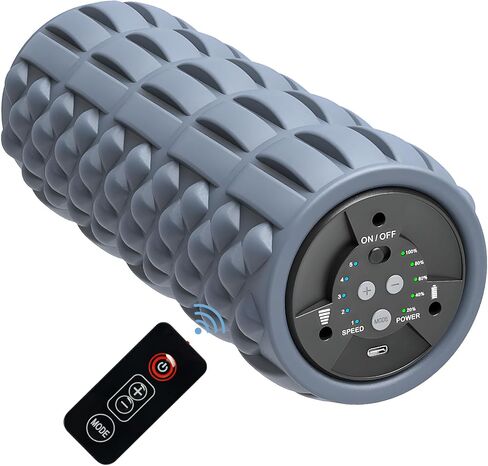 Remote Control Vibrating Foam Roller - VF2 5 Speed Electric Back Roller Physical Deep Tissue Massage Exercise Recovery Muscle Roller in Kuwait