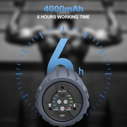 Remote Control Vibrating Foam Roller - VF2 5 Speed Electric Back Roller Physical Deep Tissue Massage Exercise Recovery Muscle Roller in Kuwait