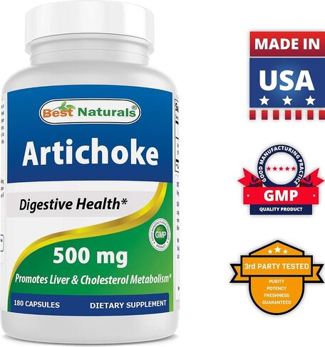 Best Naturals Artichoke Extract 10000 mg Equivalent - 3rd Party Lab Tested - 180 Capsules in Saudi Arabia