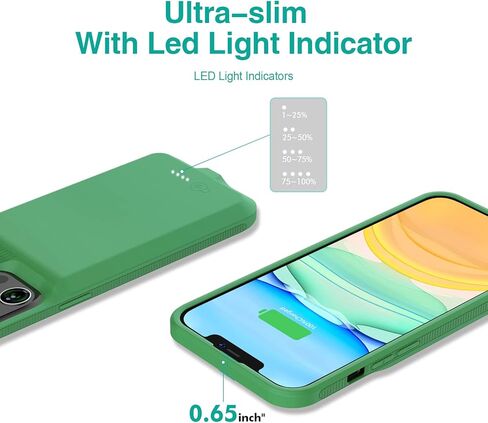 Battery Case for iPhone 13/13 Pro, 7000mAh Portable Extended Charger Cover with Soft TPU Case Charging Case for iPhone 13 and iPhone 13 Pro (6.1 inch) Gray in Kuwait