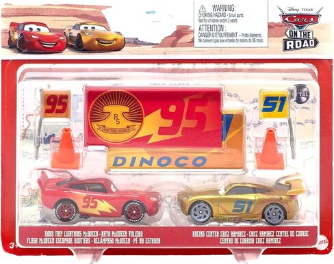 Disney Cars 2022 Fan-Favorite 2-Pack with Race Team Flags and Signs: (Rusteze Lightning McQueen Jackson Storm) in Saudi Arabia