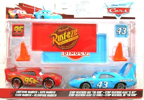Disney Cars 2022 Fan-Favorite 2-Pack with Race Team Flags and Signs: (Rusteze Lightning McQueen Jackson Storm) in Saudi Arabia