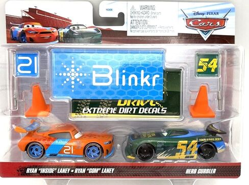 Disney Cars 2022 Fan-Favorite 2-Pack with Race Team Flags and Signs: (Rusteze Lightning McQueen Jackson Storm) in Saudi Arabia