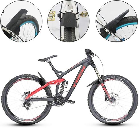 TEKCAM MTB Fender Mountain Bike Fender مع نمط ذهبي عالمي أمامي وخلفي للدراجات الجبلية واقي الطين يناسب 20 بوصة/24 بوصة/26 بوصة/27.5 بوصة/29 بوصة دراجات ذات إطارات سميكة وجميع دراجات الفرامل القرصية - زوج واحد in Kuwait