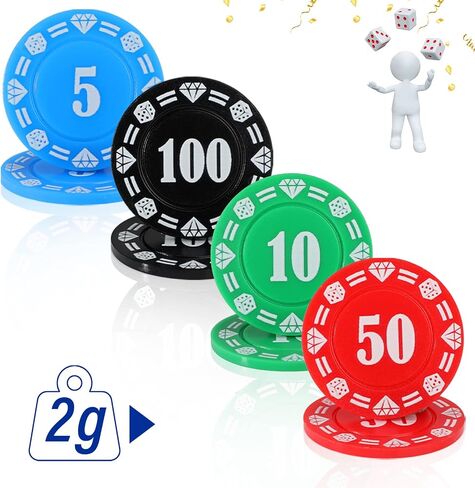 Jerify 200 قطعة من شرائح البوكر مجموعة أرقام مطبوعة من رقائق البوكر البلاستيكية مع الطوائف، أزرق أخضر أحمر أسود، رقائق لعبة شفافة، حامل شرائح البوكر، علبة شرائح البوكر للبالغين في المنزل، لعبة الحفلات، صندوقان in Saudi Arabia
