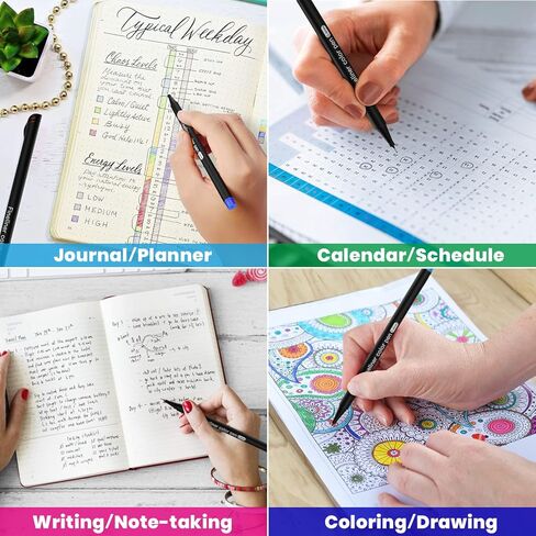 أقلام هيثرون ذات الرأس الرفيع - أقلام ملونة، أقلام تحديد للمجلات، أقلام مخططة للمذكرات اليومية، تدوين الملاحظات المكتبية، 100 لون in Kuwait