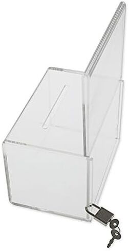 Source One Small 5-Inch Wide Deluxe Oblong Donation Box with Ad Frame & Free Lock (Blue) in Kuwait