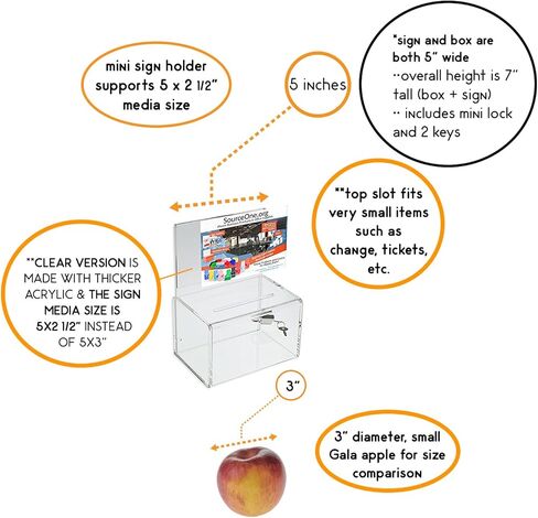 Source One Small 5-Inch Wide Deluxe Oblong Donation Box with Ad Frame & Free Lock (Blue) in Kuwait