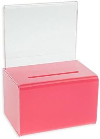 Source One Small 5-Inch Wide Deluxe Oblong Donation Box with Ad Frame & Free Lock (Blue) in Saudi Arabia