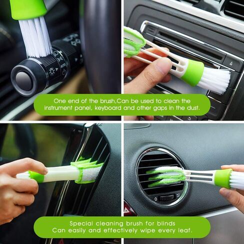 Topmart Windshield Cleaner,Windshield Cleaning Tool with Extendable Handle and Air Vent Duster for Car Interior Exterior,Car Glass Cleaner Kit with Washable Reusable Microfiber Cloth in Saudi Arabia
