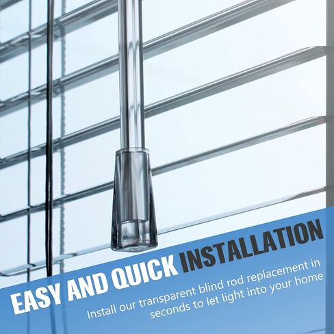 قطعتان من قطع غيار الستائر الرأسية ذات العصا العمياء، قضيب أعمى مع خطاف وقبضة، فتاحة أعمى شفافة، قضيب إمالة طويل للنافذة العمياء (12 بوصة، بلاستيك) in Kuwait