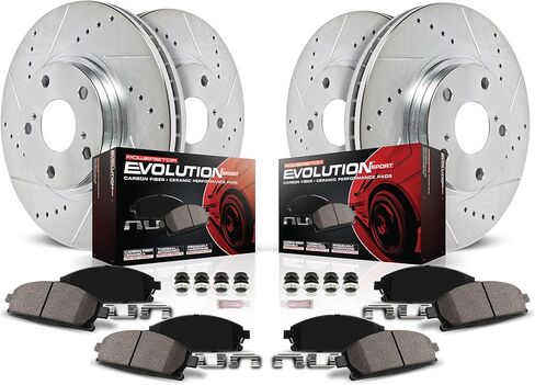 Power Stop K2072 Front and Rear Z23 Carbon Fiber Brake Pads with Drilled & Slotted Brake Rotors Kit in Saudi Arabia