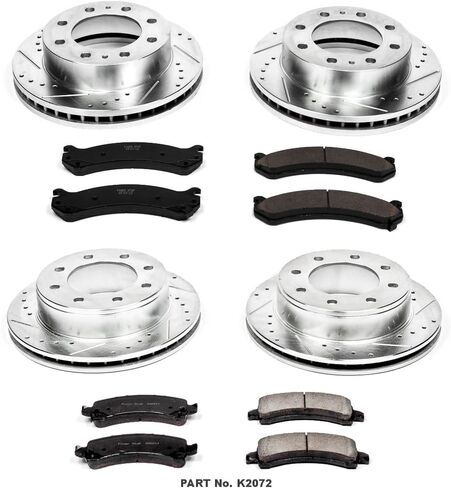 Power Stop K2072 Front and Rear Z23 Carbon Fiber Brake Pads with Drilled & Slotted Brake Rotors Kit in Saudi Arabia