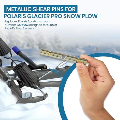 AR-PRO (عبوتان) دبابيس قص بديلة تمامًا لمحراث الثلج الجليدي - دبابيس قص محراث الثلج المعدنية المتوافقة مع Polaris ATV 2015-2019 تحل محل Polaris Part 2205063، 3.6 بوصة × 1 بوصة فولاذ 4140 شديد التحمل in Kuwait