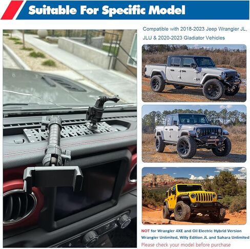 Dash Phone Mount for Jeep 2018-2023 Wrangler JL JLU 2020-2023 Gladiator JT Phone Holder, Metal Dash Mount Platform for GoPro and Cell Phone in Kuwait