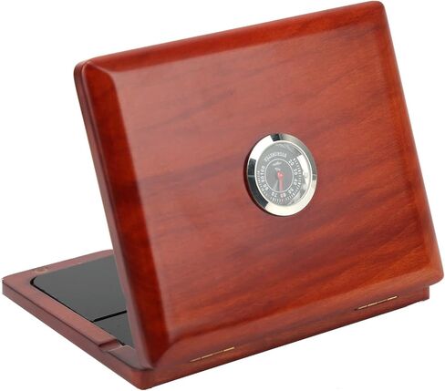 Multi-Instrument Reed Case Saxophone Clarinet Reed Case for 5-Reeds Solid Wood Holding Storing Box with Hygrometer and a Magnet Switch Design(Amber Color) in Saudi Arabia