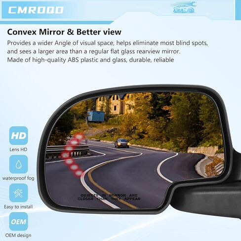 زجاج مرآة مُسخن بجانب السائق متوافق مع 2003-2006 كاديلاك إسكاليد، شيفروليه أفالانش، سيلفرادو، سوبربان، تاهو، جي إم سي سييرا، يوكون، مرآة محدبة مع إشارة الانعطاف (يسار) in Kuwait