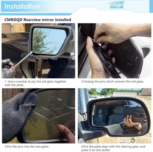 زجاج مرآة مُسخن بجانب السائق متوافق مع 2003-2006 كاديلاك إسكاليد، شيفروليه أفالانش، سيلفرادو، سوبربان، تاهو، جي إم سي سييرا، يوكون، مرآة محدبة مع إشارة الانعطاف (يسار) in Kuwait