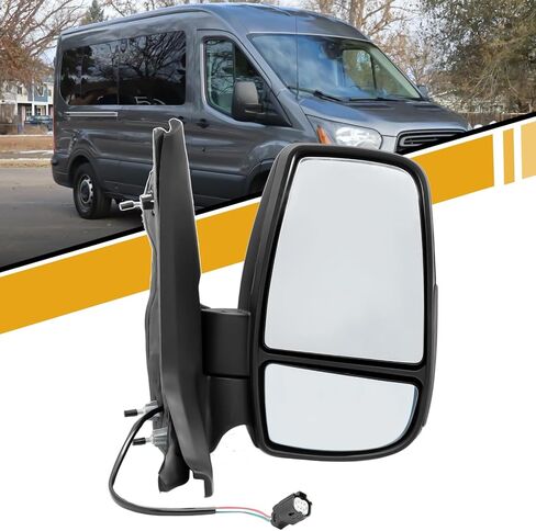 Mirror Assembly Compatible with Ford Transit 150 250 350 350HD 2015-2019 w/Medium, High Roof, Power Glass, w/o Power Fold, w/o Heat, CK4Z-17682-DC, Right Passenger Side in Saudi Arabia