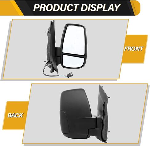 Mirror Assembly Compatible with Ford Transit 150 250 350 350HD 2015-2019 w/Medium, High Roof, Power Glass, w/o Power Fold, w/o Heat, CK4Z-17682-DC, Right Passenger Side in Saudi Arabia