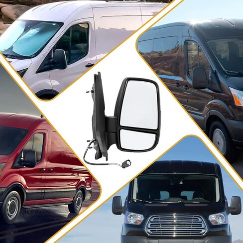 Mirror Assembly Compatible with Ford Transit 150 250 350 350HD 2015-2019 w/Medium, High Roof, Power Glass, w/o Power Fold, w/o Heat, CK4Z-17682-DC, Right Passenger Side in Saudi Arabia