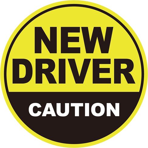 مغناطيس سيارة GEEKBEAR New Driver - ملون، عاكس، مقاوم للطقس - دائري 4.7 × 4.7 بوصة (وردي فاتح/فيروزوي) in Saudi Arabia