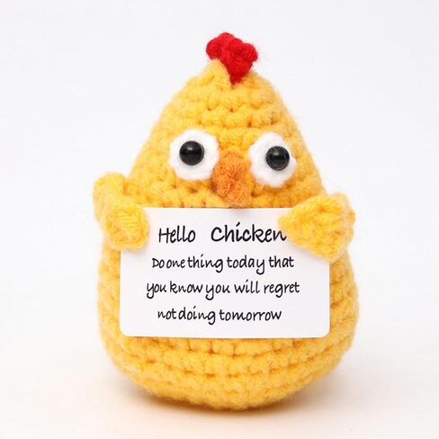 Funny Positive Potato, Crochet Inspirational Potato with Positive Card Birthday Gifts Cheer up Gifts for New Year Gift for Women and Girls. in Saudi Arabia