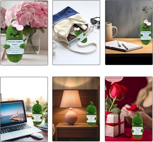 بطاطس إيجابية مضحكة، بطاطس كروشيه ملهمة مع هدايا عيد ميلاد بطاقة إيجابية هدايا ابتهاج لهدية السنة الجديدة للنساء والفتيات. in Kuwait