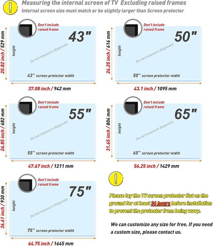 Anti UV TV Screen Protector for 65 Inch, Indoor & Outdoor Anti Glare TV Anti Blue Light Screen Frosted Film Anti Glare Film for TV in Saudi Arabia