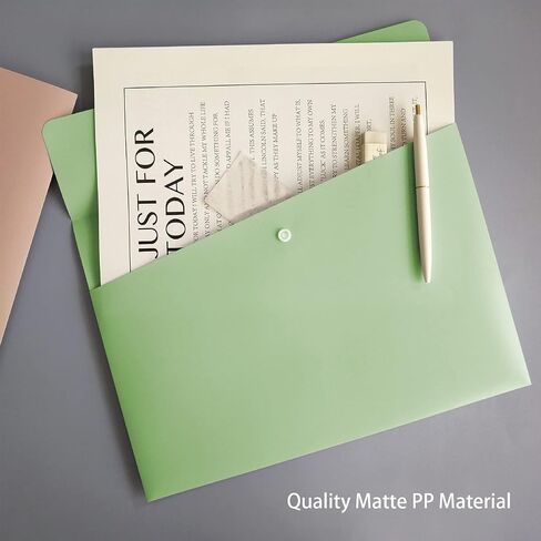 VANRA Poly File Folders Letter Size File Jackets Organizer Plastic Envelope A4 Flat Document Holder with Snap Button Closure (Pastel Pink, Pack of 5) in Saudi Arabia