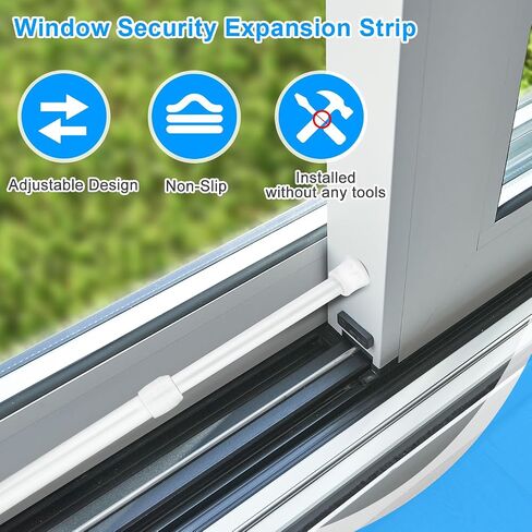 6 piece Tension Rod, Small Tension Rods for Windows，Sliding Door Security Bar,2 pieces of 15.8-27.6 inches and 4 pieces of 7-11 inches,No Drilling Adjustable for Wardrobe Bars, Bookcase (white) in Saudi Arabia