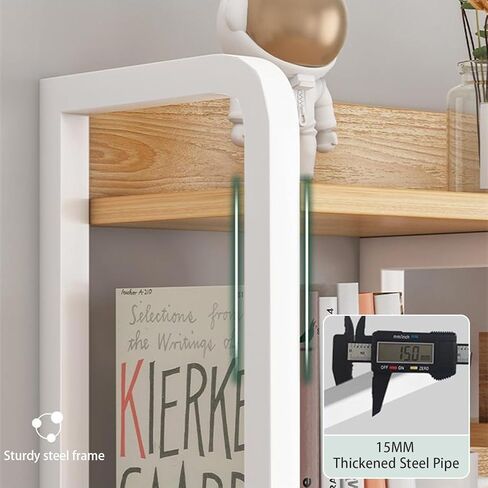 Aupekro 2 Tier Desktop Bookshelf for Computer Desk, Countertop Hutch Bookcase Organizer, Metal Desktop Shelves Organizer, Desk Storage Hutch Display Rack for Home, Dorm, Office Supplies in Kuwait