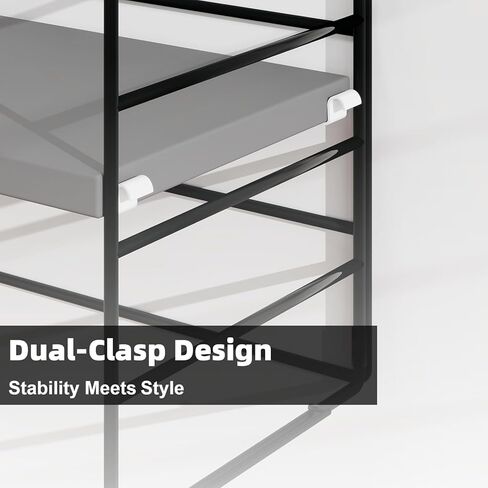 منظم رف مكتب معدني أنيق - تخزين سطح المكتب موفر للمساحة للوازم المكتبية، تصميم قابل للتعديل بطبقة واحدة، قابل للتكديس للإعداد المخصص in Kuwait