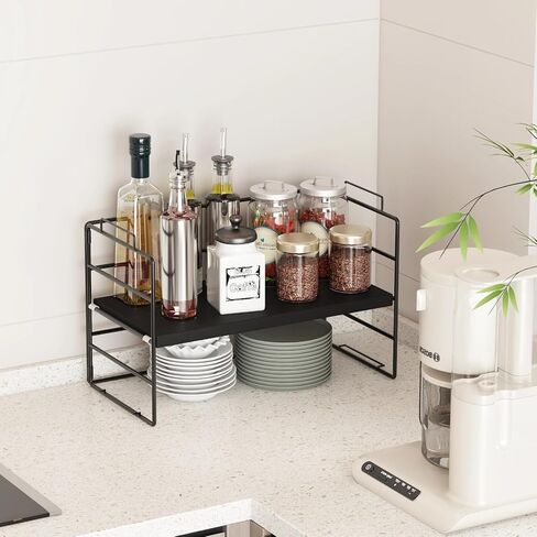 منظم رف مكتب معدني أنيق - تخزين سطح المكتب موفر للمساحة للوازم المكتبية، تصميم قابل للتعديل بطبقة واحدة، قابل للتكديس للإعداد المخصص in Kuwait