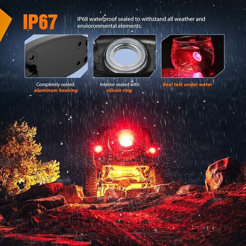 Nilight LED Rock Light 4PCS White Light Pods Waterproof Under Body Wheel Well Light Exterior Interior Lights for Car Truck Pickups ATV UTV SUV Motorcycle Boat, 2 Years Warranty in Saudi Arabia