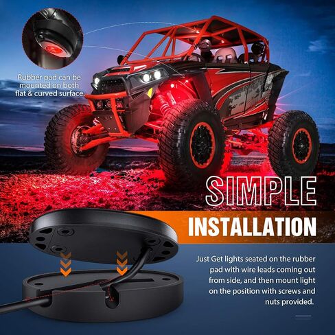 Nilight LED Rock Light 4PCS White Light Pods Waterproof Under Body Wheel Well Light Exterior Interior Lights for Car Truck Pickups ATV UTV SUV Motorcycle Boat, 2 Years Warranty in Saudi Arabia