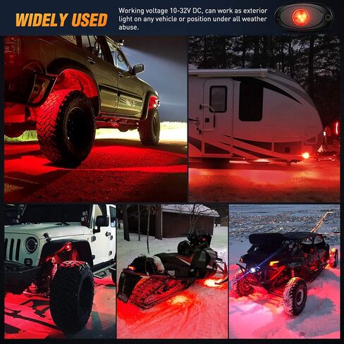 Nilight LED Rock Light 4PCS White Light Pods Waterproof Under Body Wheel Well Light Exterior Interior Lights for Car Truck Pickups ATV UTV SUV Motorcycle Boat, 2 Years Warranty in Saudi Arabia