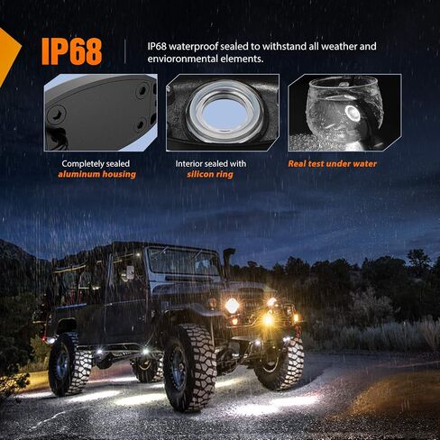 Nilight LED Rock Light 4PCS White Light Pods Waterproof Under Body Wheel Well Light Exterior Interior Lights for Car Truck Pickups ATV UTV SUV Motorcycle Boat, 2 Years Warranty in Saudi Arabia
