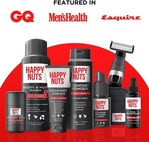 HAPPY NUTS Anti-Chafe Comfort Stick for Men: Ultimate Friction Defense & Chafing Prevention for Active Lifestyles - Perfect for Runners, Cyclists, and Active Men Who Experience Chafing (Unscented) in Saudi Arabia