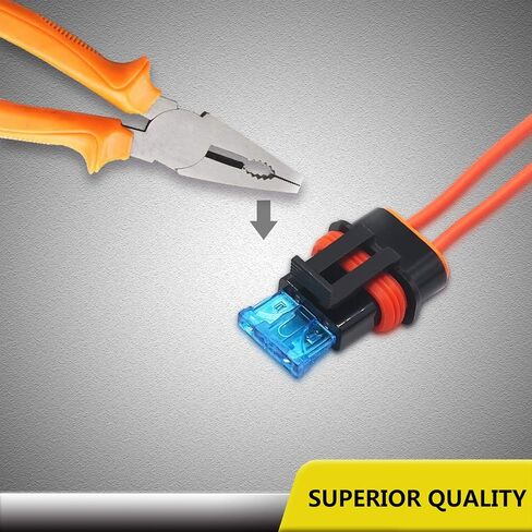 نكص 3 عبوات مقاومة للماء ATC/ATO حامل فيوز 16AWG مضمن مع 3 قطع 10 أمبير و3 قطع 15 أمبير in Saudi Arabia