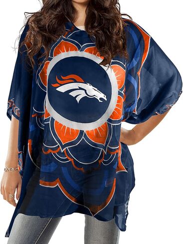 Littlearth womens With Design NFL Sheer Flower Caftan Beach Pool Cover Up Swimsuit Cover Up, Team Color, One Size Fits Most Fans US in Saudi Arabia