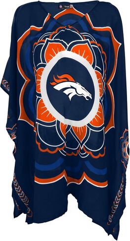 Littlearth womens With Design NFL Sheer Flower Caftan Beach Pool Cover Up Swimsuit Cover Up, Team Color, One Size Fits Most Fans US in Saudi Arabia