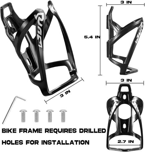 Water Bottle Cages - Lightweight PC Water Bottle Holder for Bike - 2 Pack Bicycle Water Bottle Holder Cages Brackets - Bicycle Water Bottle Mount w/ 4 Screws and Allen Wrench for MTB Bike, Road Bike in Saudi Arabia
