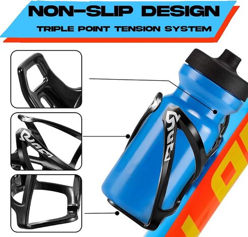 Water Bottle Cages - Lightweight PC Water Bottle Holder for Bike - 2 Pack Bicycle Water Bottle Holder Cages Brackets - Bicycle Water Bottle Mount w/ 4 Screws and Allen Wrench for MTB Bike, Road Bike in Saudi Arabia