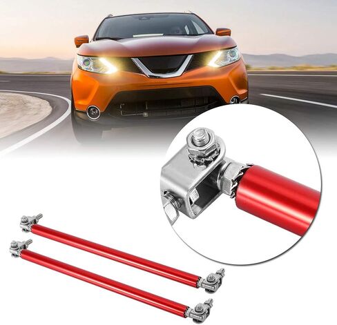 KIMISS Front Bumper Lip Splitter Strut Brace Rod Tie Support Bars Adjustable Universal 200mm Black (Set of 2) (Black) Universal Front Bumper Lip in Saudi Arabia