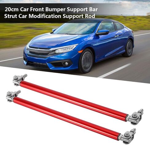 KIMISS Front Bumper Lip Splitter Strut Brace Rod Tie Support Bars Adjustable Universal 200mm Black (Set of 2) (Black) Universal Front Bumper Lip in Saudi Arabia
