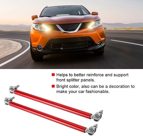 KIMISS Front Bumper Lip Splitter Strut Brace Rod Tie Support Bars Adjustable Universal 200mm Black (Set of 2) (Black) Universal Front Bumper Lip in Saudi Arabia