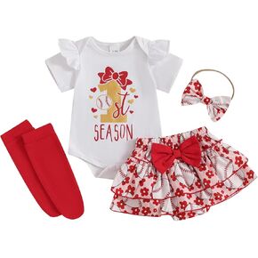 BeQeuewll Newborn Baby Girls Clothes Summer Daddys Girl Outfit Ruffle Romper Floral Skirt Shorts Heaband 3Pcs Outfits Set