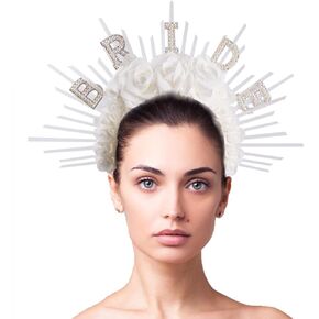 Bubbmi Women Sun Goddess Hair Band Mary Halo Crown Sunburst Headband Costume Party Cosplay Wedding Photoshoot Festival Headpiece in Kuwait